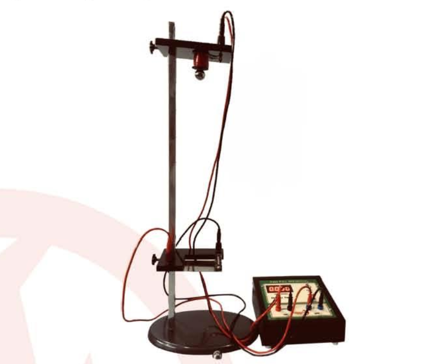 Determine g and velocity for freely falling body using digital timing techniques